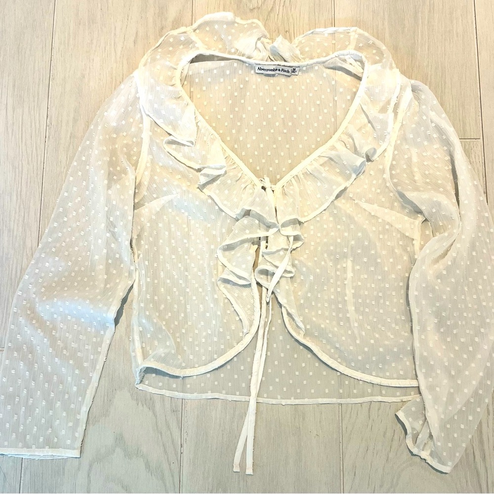 Abercrombie sheer tie blouse